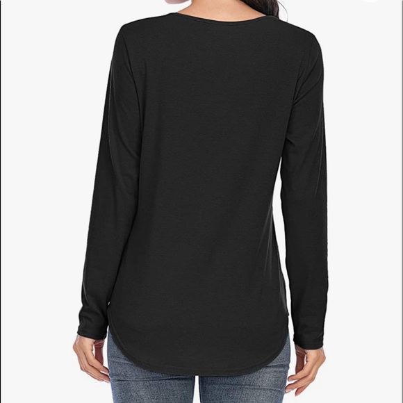 Beautiful woman long sleeve tops v neck loose fit - Picture 2 of 4